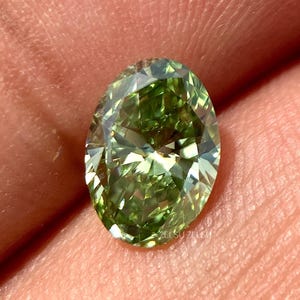 1.30 CT, Lab Grown Diamond | Green Diamond | Oval Cut Diamond | Fancy Color Diamond | Lab Created Diamond For Wedding Ring, Engagement Ring