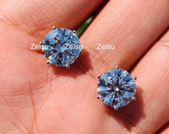 Handmade 18K Yellow Gold Natural Diamond Stud Earrings: Unisex Baby Jewelry