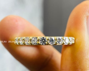 Handmade 2.50 MM Lab Grown Diamond Full Eternity Wedding Band