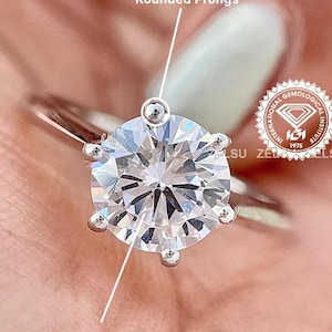 1.5 Carat D Color VVS2 Clarity IGI Certificate Round Brilliant IDEAL Cut Lab Grown Diamond Solitaire Engagement Ring, 6 Prong 14k White Gold