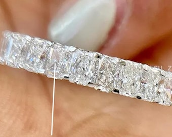1.65 TW Radiant Cut Lab Grown Diamond Half Eternity Band - 14k Gold