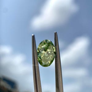 1.30 CT, Lab Grown Diamond | Green Diamond | Oval Cut Diamond | Fancy Color Diamond | Lab Created Diamond For Wedding Ring, Engagement Ring