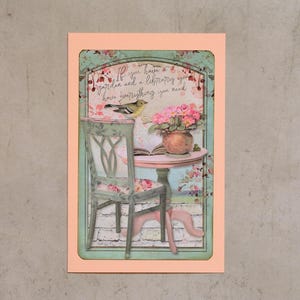 Cartões artesanais e exclusivos, Cartão de aniversário artesanal: Se você tem um jardim e uma biblioteca, você tem tudo o que precisa