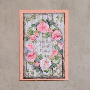 Cartões artesanais e exclusivos, Cartão de aniversário artesanal, Reserve um tempo para sentir o cheiro das rosas