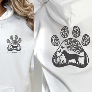 Lab Mama Paw Hoodie, Personalized Dog Mama, Hooded Sweatshirt, Retriever Shirt, Labrador Retriever, Cute Labrador, Brown Lab, Labrador Mom