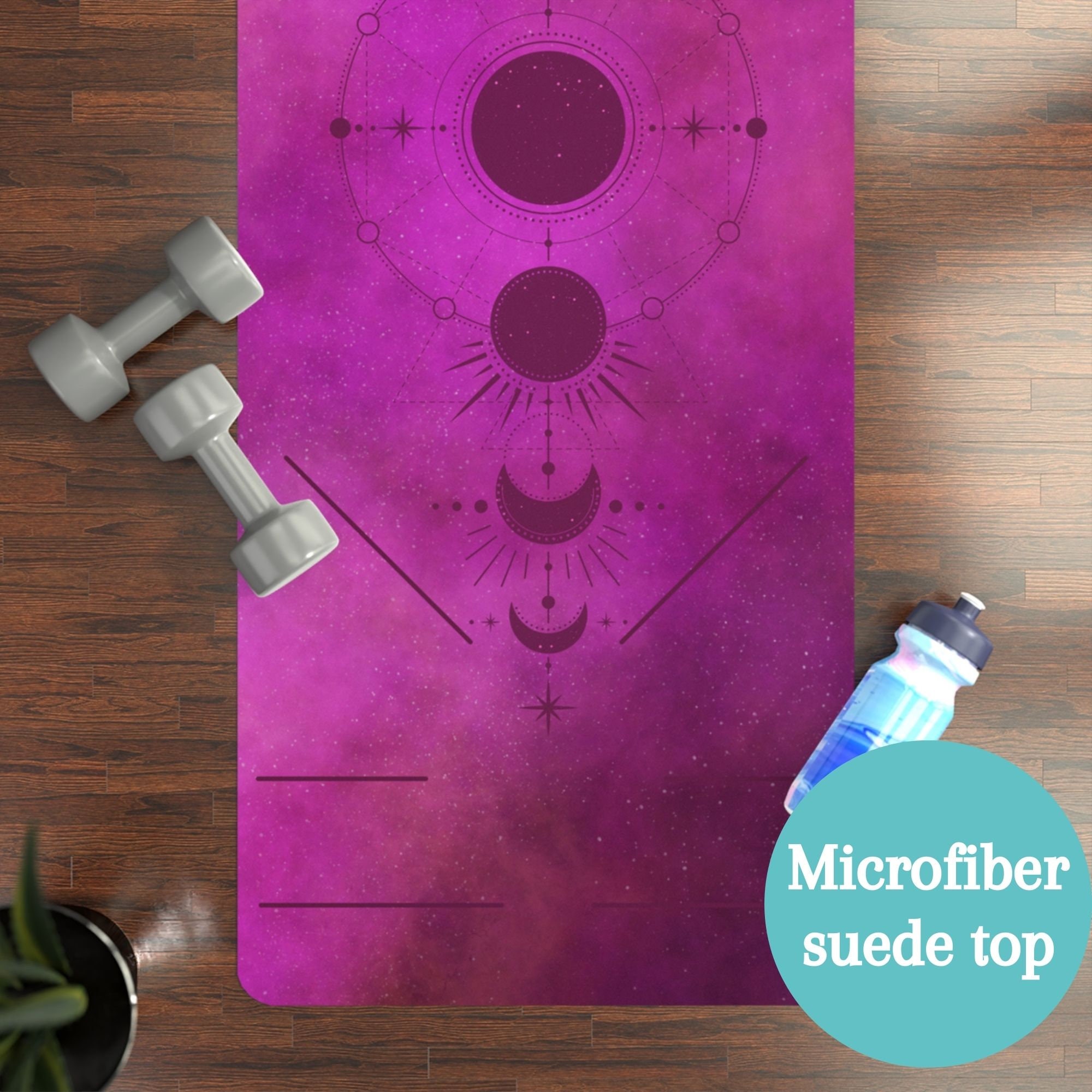 Galaxy Rubber Yoga Mat Celestial Colorful Space Themed Nerdy