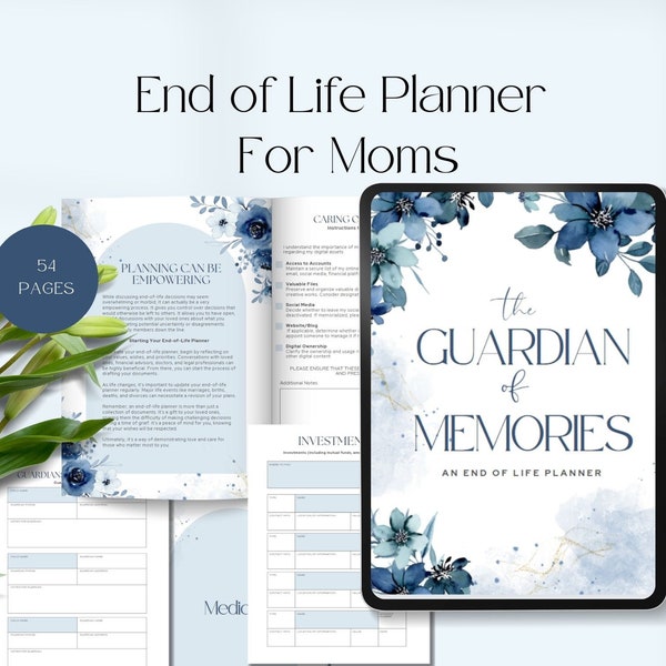 End of Life Planner printable just in case binder what if emergency and legacy planner family binder will preparation funeral planner life