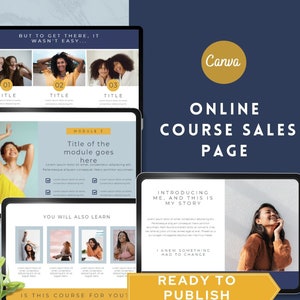 sjabloon voor online cursusverkooppagina canva-websitesjabloon online cursus Verkooptrechter Bestemmingspaginasjabloon Verkooppagina Website Cursusmaker