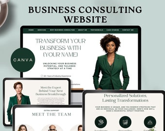 modèles de site Web de conseil aux entreprises consultant coach canva indépendant propriétaire de petite entreprise page de destination des ventes modifiable téléchargement instantané