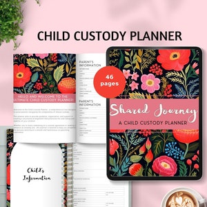 child custody planner printable child custody tracker divorce planning journal child custody binder coparenting calendar single parent log