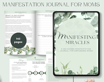 369 Manifestation Journal for Mom Guided Manifestation Journal Planner Law of Attraction Workbook for Mum Manifesting Gratitude Vision Board