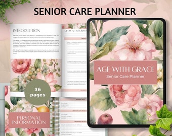 senior care planner Caregiving Checklist printable elderly daily log for family caregiver home health nurse journal log instant download
