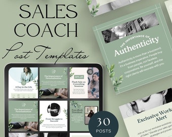 sales coach instagram posts canva template social media marketing business coach course creator life coach engagement boost instant download