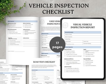szablon inspekcji pojazdu wielopunktowy PDF automatyczna lista kontrolna inspekcji używany formularz mechanika samochodowego arkusz raportu dla wypożyczalni