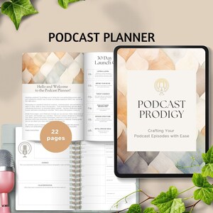 podcast content planner podcast episode log book PDF small business tracker checklist script plan management notebook instant download