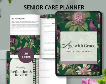 senior care planner Caregiving Checklist printable elderly daily log for family caregiver home health nurse journal log instant download