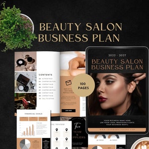 business plan for a beauty salon template canva hair nail skin salon business planner analysis marketing form proposal workbook editable