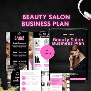 Beauty Salon Business Plan Template Canva Hair Nail Skin Salon Business ...