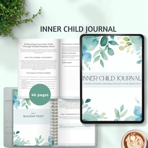 El diario de curación del niño interior solicita una hoja de trabajo en PDF para la salud mental Plantilla de diario de trabajo en la sombra Libro de trabajo de autorreflexión guiada amor propio