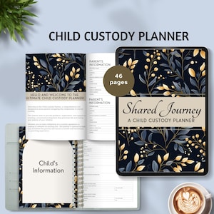 child custody planner printable child custody arrangement divorce planning journal custody battle child support co-parenting calendar PDF