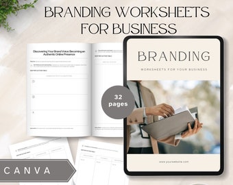 branding worksheet for your business personal branding strategy workbook done for you canva template small business owner instant download