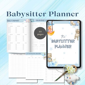 Babysitter Planner Guide Bundle Nanny Organizer for Busy Moms Babysitter printable info notes In case of emergency binder Nanny planner PDF