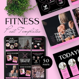 Fitness trainer Instagram Template Canva Fitness Coach Social Media Marketing Personal Trainer Gesundheit Ernährungslehrer Gym IG neon