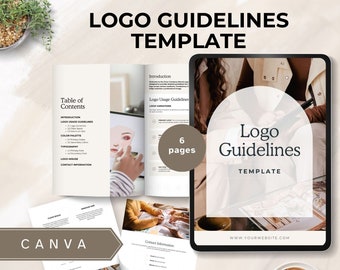 logo guidelines template small business branding template canva kit guidelines logo design brand strategy startup visual identity color DIY
