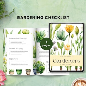 tuinieren checklist planner plant profiel logboek tuin kamerplant organisator plantgids voor huiseigenaar achtertuin planner afdrukbare DIY