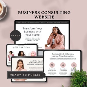 modelli di siti web di consulenza aziendale canva coach consulente marketing freelance imprenditore vendita landing page modificabile download immediato