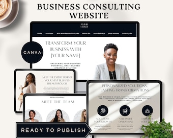 business consulting website templates canva coach consultant freelancer small business owner sales landing page editable instant download