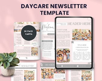 daycare newsletter template school newsletter for preschool classroom printable DIY parent communication designs childcare newsletter canva