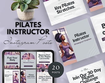 instagram templates pilates instructor instagram templates yoga coach social media post wellness fitness instructor canva templates editable