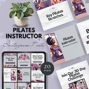 instagram templates pilates instructor instagram templates yoga coach social media post wellness fitness instructor canva templates editable