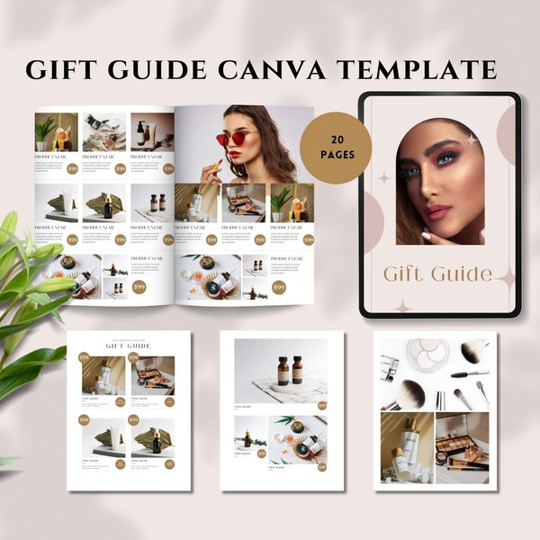 canva gift guide template ltk gift guide skincare make up gift guide template beauty blogger influencer Product Catalog  holiday gift guide