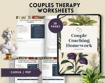 couples therapy interventions relationship worksheet bundle couple therapy notes communication workbook marriage counseling question canva