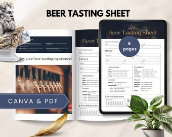 arkusz degustacji piwa degustacja piwa karta wyników piwa notatka degustacji piwa podkładka degustacyjna do druku arkusz wyników degustacji canva edytowalny