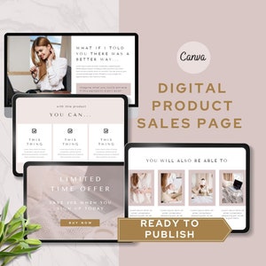 canva sales page template planner sales landing page template digital product sales funnel planner sales page ebook sales page website