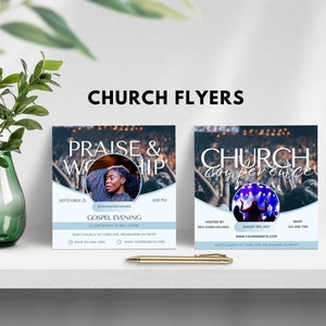 church flyer template church anniversary Invitation prayer worship session pastor healing conference preacher event DIY social media promo