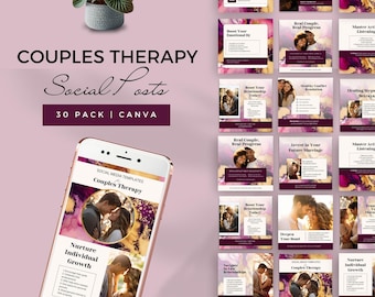 social media templates for couples therapy instagram post relationship coach content marriage counselor tips dating expert instant download