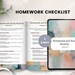 Homework Checklist Printable for Students Assignment Log Homework to Do ...