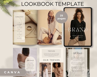 lookbook template canva fashion Product Catalog holiday gift guide wholesale price list line sheet branding retail magazine editable lead