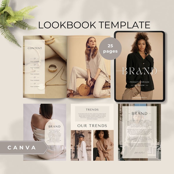 lookbook template canva fashion Product Catalog holiday gift guide wholesale price list line sheet branding retail magazine editable lead