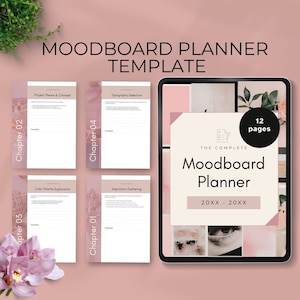 Moodboard-Planer-Vorlage, Canva-Inhalt, Hochzeits-Design-Leitfaden, Moodboard-Fotoshooting-Menüvorlage, Hochzeitsplaner-Buch, Braut-Binder-Arbeitsmappe