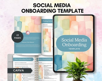 social media onboarding template new client welcome packet client questionnaire social media manager virtual assistant guide proposal canva