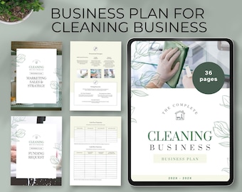 cleaning business plan template cleaning service company small business planner pitch deck marketing proposal janitorial start up editable