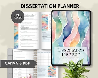 dissertation planner canva template University Planner master PhD thesis guide Literature Review academic organizer supervisor meetings