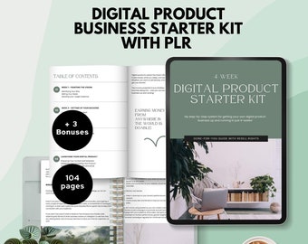 Kit de démarrage commercial de produit numérique plr guide de démarrage de produit numérique droits de revenu passifs ebook marketing numérique modèle de toile DFY