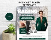 podcast flyer template canva new radio talk show promotion influencer marketing content creator broadcasting digital flyer DIY editable