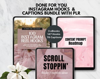 Instagram hooks and reels légendes dfy accrocher des déclarations de revenus et légendes marketing numérique viral sans visage fait pour vous toile sur les réseaux sociaux